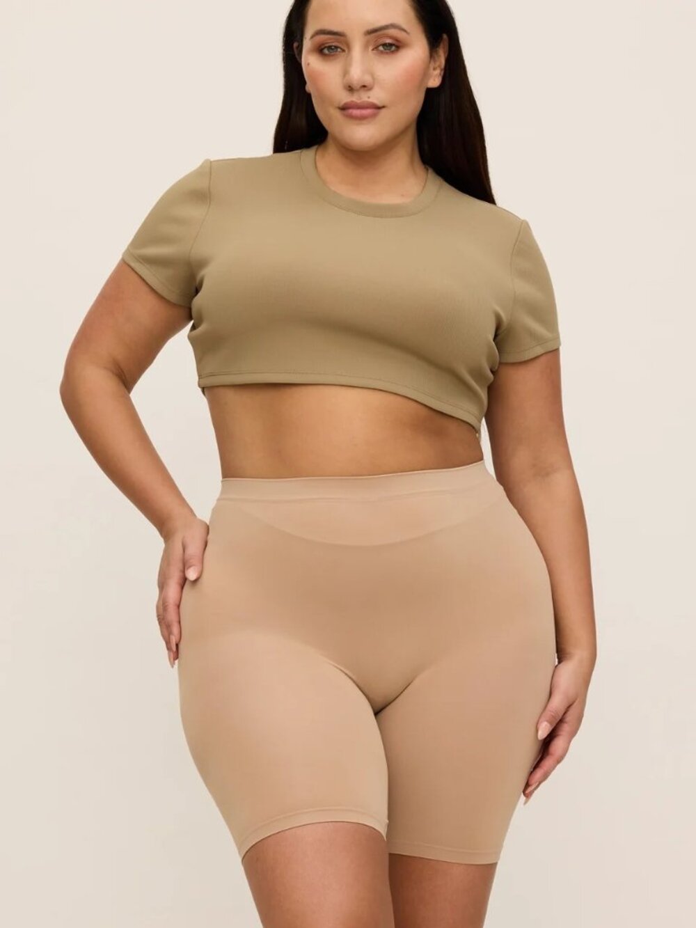 NEW Thigh Society WhispAir Cooling Anti-Chafe Short Almond 7" 3XL/4XL